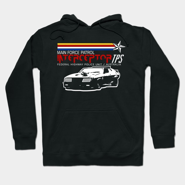 Car Ford Falcon V8 The Pursuit Special Interceptor from the movie Mad Max Hoodie by DaveLeonardo